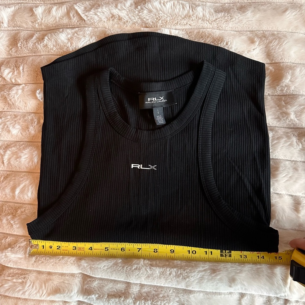 RLX Ralph Lauren Ribbed Black Tee - Picture 4 of 4